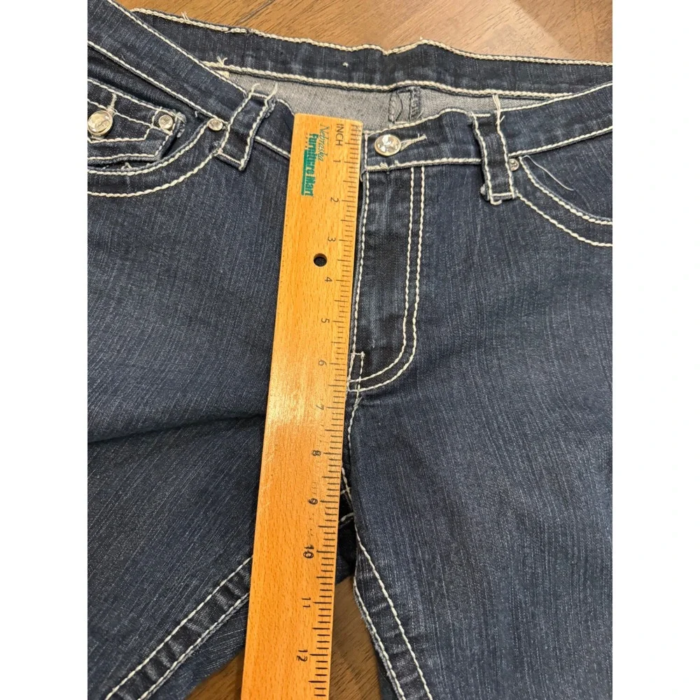 True Religion Straight Leg Jeans Dark Wash White Contrast Stitch Size 31 Mens